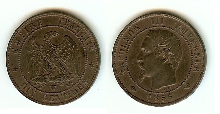 10 Centimes Napoléon III 1856W Lille EF+